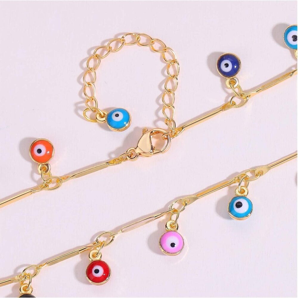Anklet for Women Gold Chain 14K Gold Plated Dainty Boho Beach Summer Simple Foot - Picture 4 of 7